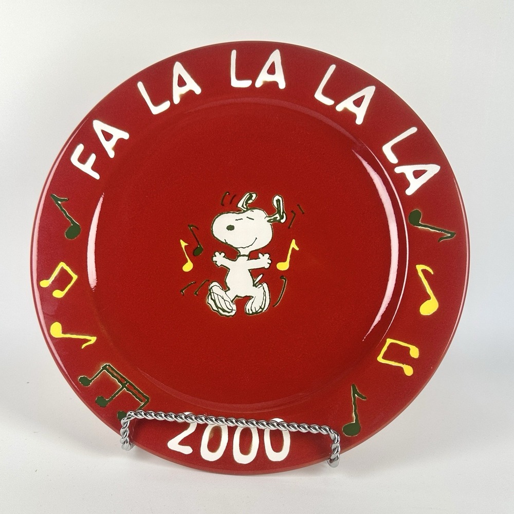 Wächtersbach SNOOPY Pizza Cake Dinner plate 11.5 Inches FA LA LA LA LA red